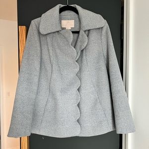 Blue Scallop Trim Gal Meets Glam Coat